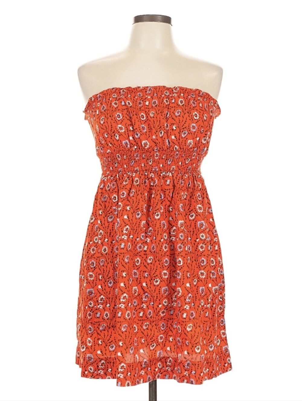 Free People Strapless Orange Floral Sundress Size 10